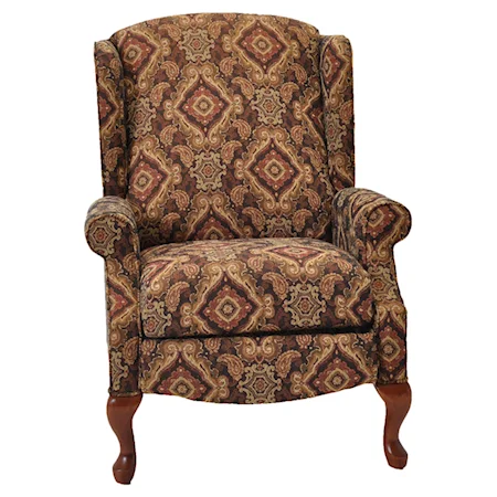 Sophie Traditional Wing Recliner with Cabriole Legs